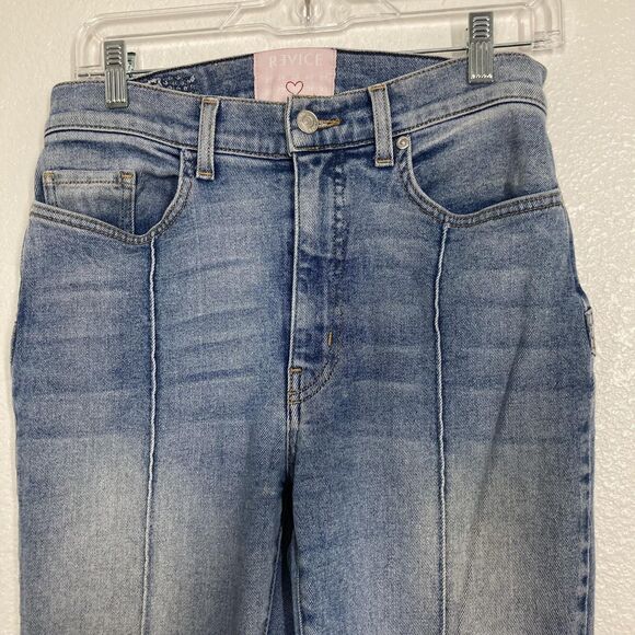 Revice Jeans Womens 30 Blue High Rise Flare Star Back Panel Seamed Stretch Denim - Picture 15 of 16